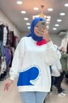 270023 LEVİDOR YAZI NAKIŞLI SWEAT Lacivert