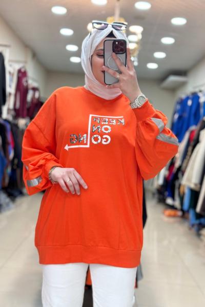 270041 KEEP YAZILI  SWEAT Turuncu