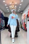 270107 LEVİDOR RENKLİ BASKILI SWEAT Bebe Mavisi