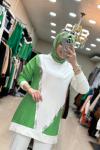 2901 Keten Detaylı Tunik Ekru  Ekru