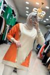 2901 Keten Detaylı Tunik Bej Bej