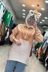 2936 Kapşonlu Camel Sweat Camel
