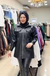 2947 CEBİ TAŞLI DERİ  CEKET Siyah