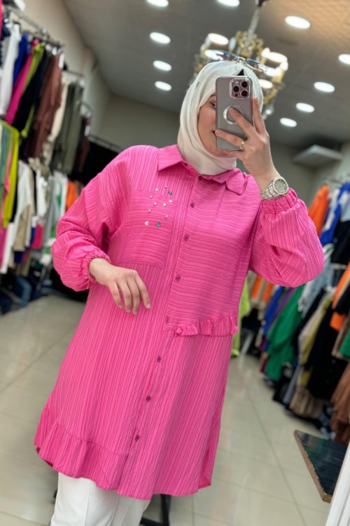 2949 Bürümcük Tunik Pembe Pembe