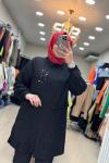 2949 Bürümcük Tunik Siyah Siyah