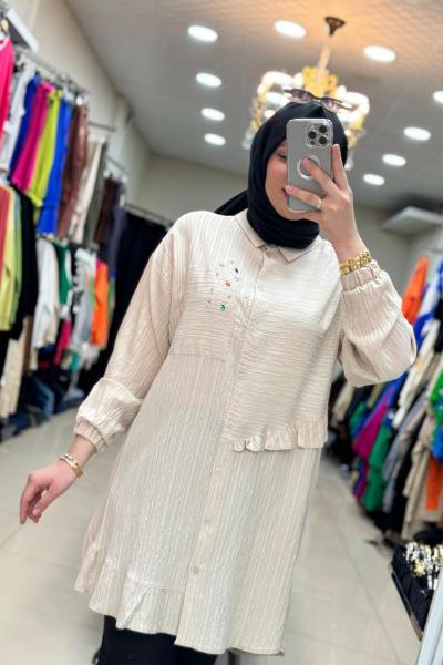2949 Bürümcük Tunik Bej Bej