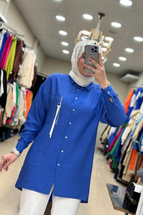 2976 Cebi İpli Gömlek Mavi Mavi