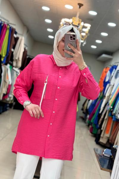 2976 Cebi İpli Gömlek Fuşya Fuşya