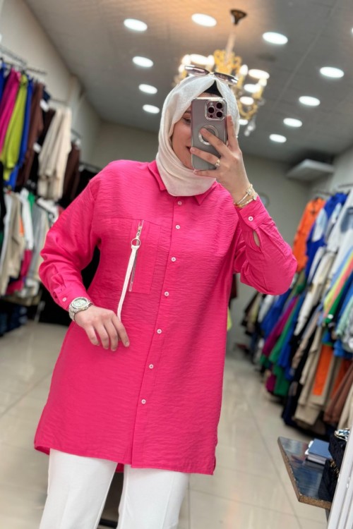 2976 Cebi İpli Gömlek Fuşya Fuşya