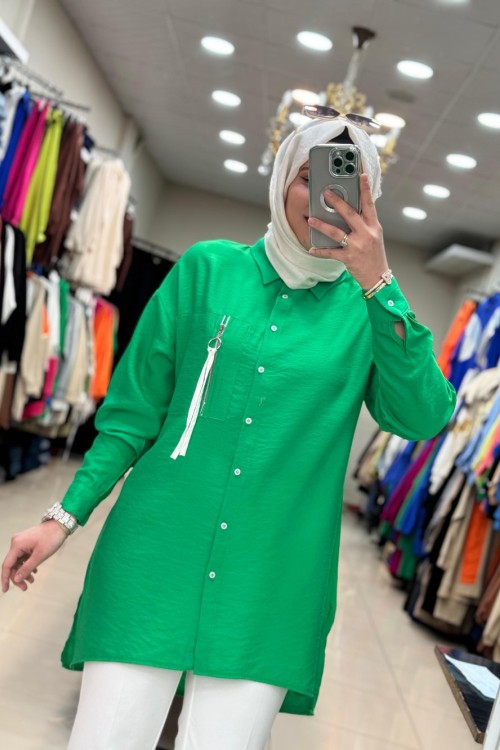 2976 Cebi İpli Gömlek Yeşil Yeşil