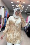 2996 BATIK DESENLİ TUNİK Taş Rengi
