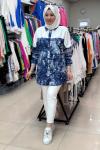 2996 BATIK DESENLİ TUNİK Lacivert