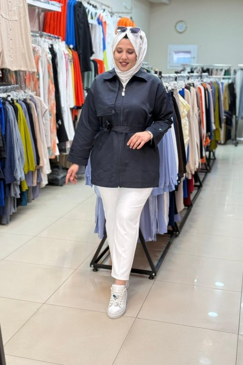 3022 ALLER DETAYLI FERMUARLI CEKET Lacivert