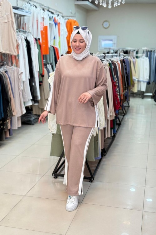 3047 KONTRAST GARNİ TAKIM Sütlü Kahve