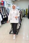 3052 YILDIZ MOTİFLİ SWEATSHIRT Ekru