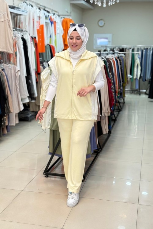 3063 GARNİ YELEKLİ TAKIM Sarı