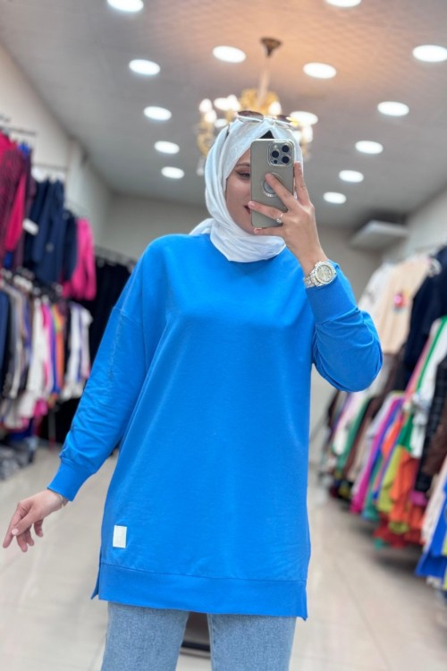 30644 BASIC TUNİK  Mavi