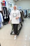 3067 YILDIZ BASKILI SWEATSHIRT Ekru