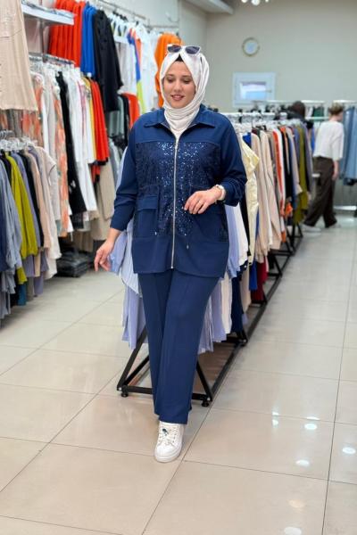 3093 PAYET GARNİ DETAYLI TAKIM Lacivert