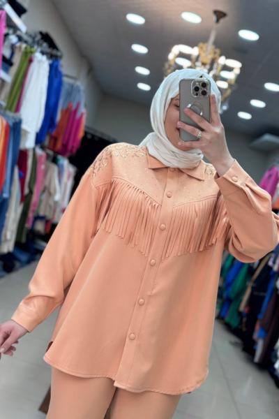 30938 LEOPAR TAŞLI TAKIM   Somon