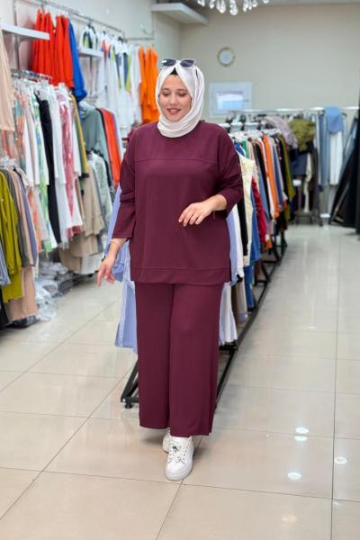 3135 ROBASI DİKİŞ DETAYLI  TAKIM Bordo