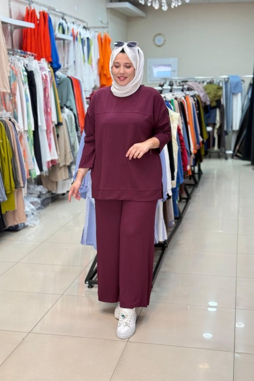 3135 ROBASI DİKİŞ DETAYLI  TAKIM Bordo