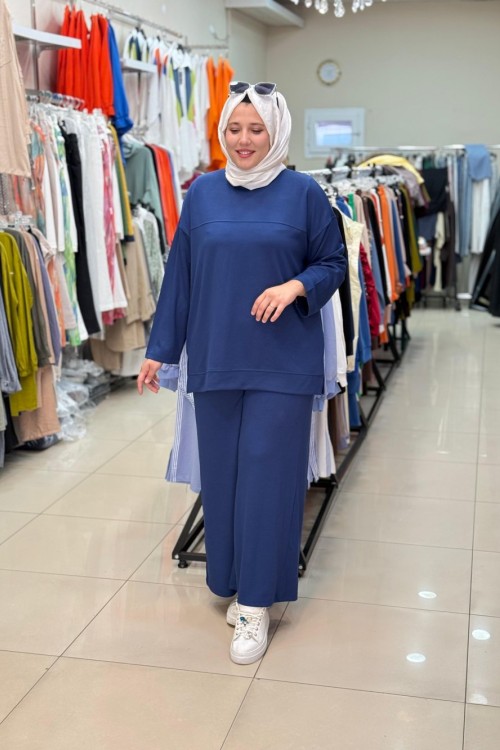 3135 ROBASI DİKİŞ DETAYLI  TAKIM Lacivert