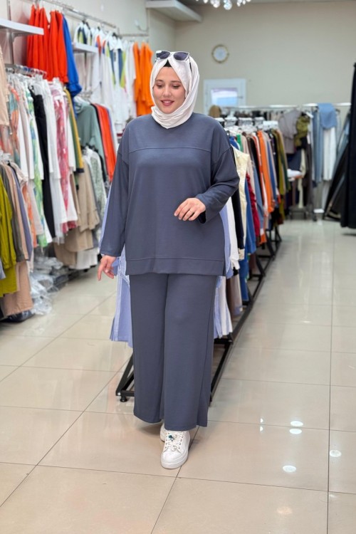 3135 ROBASI DİKİŞ DETAYLI  TAKIM Füme