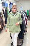 3202 CEPLİ SWEAT CEKET  Mint Yeşili