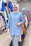 32366 SU YOLU TAŞLI TUNİK Mavi