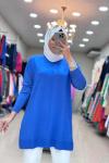 34052 SOĞUK İPLİK MERSERİZE TUNİK  Saks Mavisi