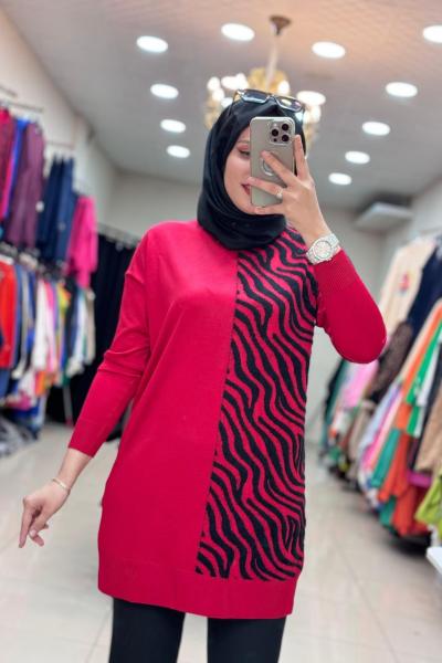 35022 ZEBRA DESENLİ TRİKO Kırmızı