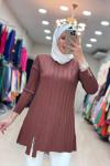 35041 SOĞUK MERSERİZE TRİKO Kahverengi