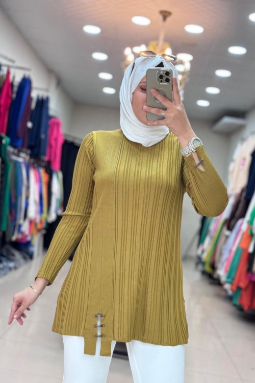 35041 SOĞUK MERSERİZE TRİKO Yağ Yeşili