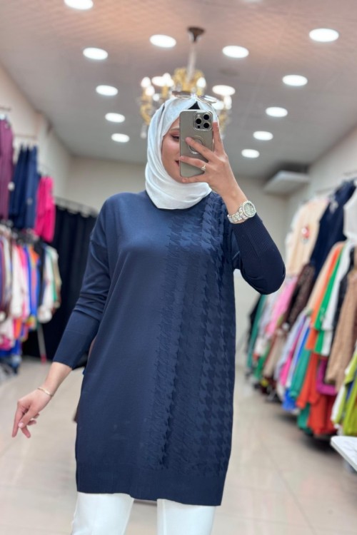 35062 KAZ AYAKLI SOĞUK İPLİK MERSERİZE  Lacivert