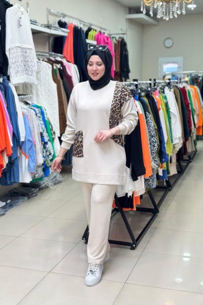 3514 OYSHO LEOPAR TAKIM Taş Rengi