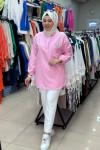 3578 TEK CEBİ TAŞ İŞLEMELİ TUNİK  Pembe