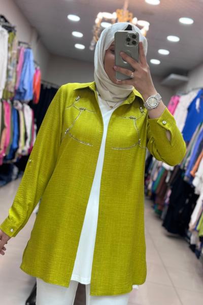 3703 İÇLİKLİ İKİLİ TAKIM Yağ Yeşili