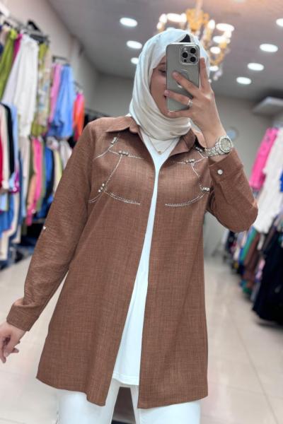 3703 İÇLİKLİ İKİLİ TAKIM Kahverengi