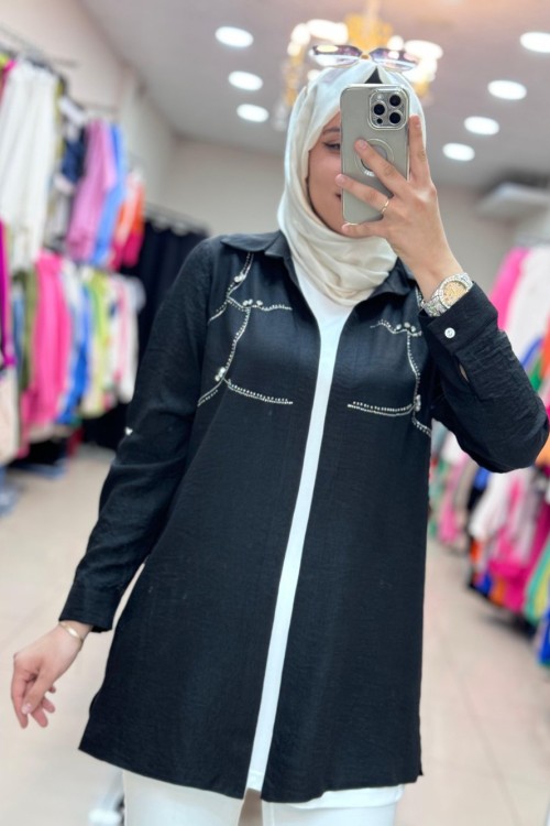 3703 İÇLİKLİ İKİLİ TAKIM Siyah