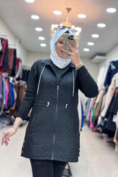 4003 DÜĞMELİ KAPİTONE YELEK Siyah