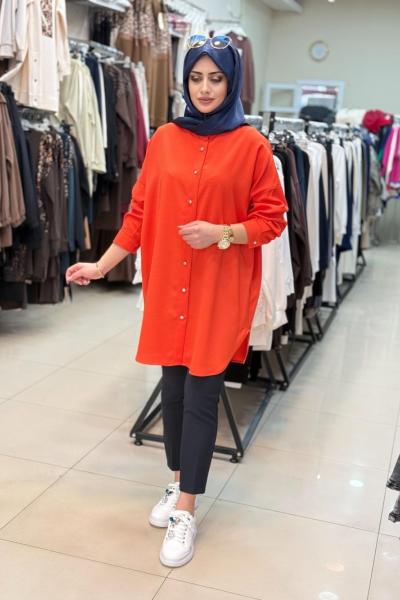 4148 JAKARLI GÖMLEK Turuncu