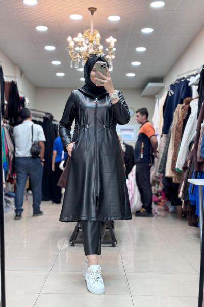 4202 DERİN TRENÇ Siyah