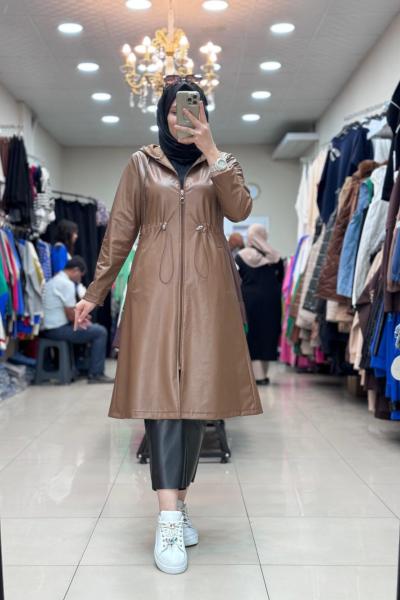 4202 DERİN TRENÇ Kahverengi