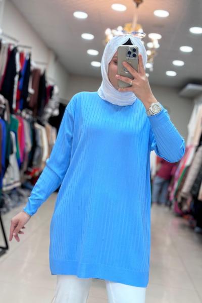 4212 GÜNER MERSERİZE TUNİK Açık Mavi