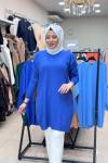 4212 GÜNER MERSERİZE TUNİK Saks Mavisi