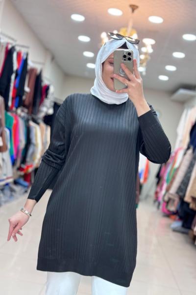 4212 GÜNER MERSERİZE TUNİK Siyah