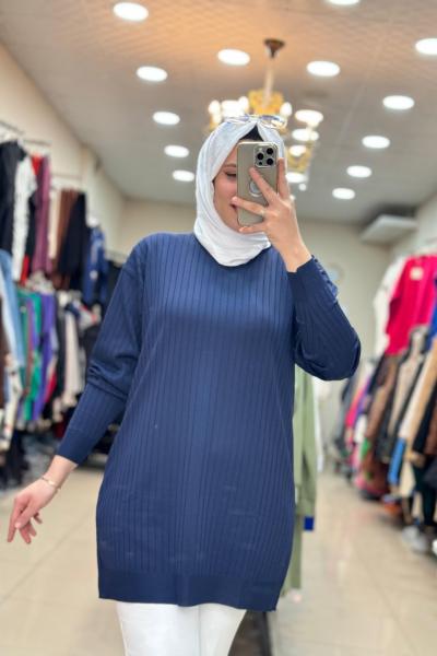 4212 GÜNER MERSERİZE TUNİK Lacivert