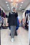 4491 ÜÇGEN TAŞ DETAYLI KOT PANTOLON Füme