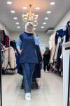 4491 ÜÇGEN TAŞ DETAYLI KOT PANTOLON Lacivert